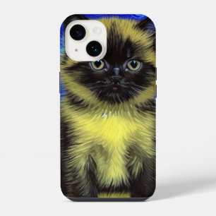 Van Gogh Starry Night Siamese Cat iPhone 14 Case