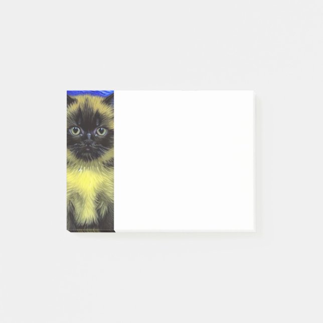 Van Gogh Starry Night Siamese Cat Post-it Notes (Front)