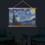 Van Gogh Starry Night Swirling Sky Blue Art Hanging Tapestry<br><div class="desc">The Starry Night (1889) is arguably the most recognizable masterpiece by Vincent van Gogh, painted during his time in Saint-Rémy. This iconic artwork features a magnificent, swirling night sky filled with luminous stars and a glowing crescent moon, towering over a quiet, slumbering village. The dramatic, dark cypress tree in the...</div>