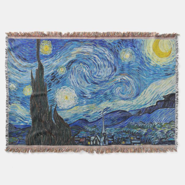 Van Gogh - Starry Night Throw Blanket (Front)