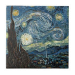Van Gogh Starry Night Tile<br><div class="desc">Vincent Van Gogh famous painting starry night</div>