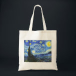 VAN GOGH Starry Night Tote Bag<br><div class="desc">"van gogh vincent", starry night, "famous painting", vintage, stars, sky, "fine art", blue</div>