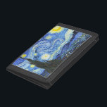 VAN GOGH Starry Night Trifold Wallet<br><div class="desc">"van gogh vincent", starry night, "famous painting", vintage, stars, sky, "fine art", blue</div>