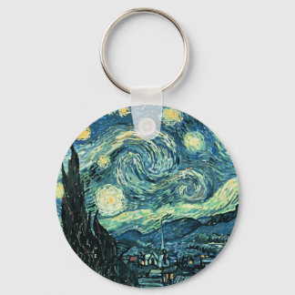 Van gogh starry night vector keychain