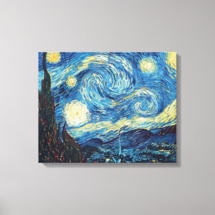 Van Gogh Starry Night Vintage Blue Masterpiece Canvas Print