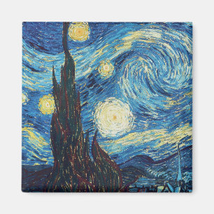 Van Gogh Starry Night Vintage Blue Masterpiece Magnet