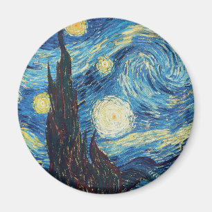 Van Gogh Starry Night Vintage Blue Masterpiece Magnet