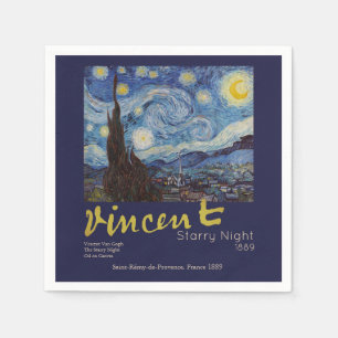 Van Gogh Starry Night Vintage Blue Masterpiece Napkin