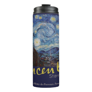 Van Gogh Starry Night Vintage Blue Masterpiece Thermal Tumbler