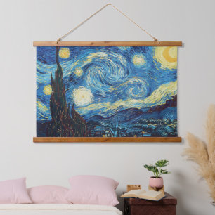 Van Gogh Starry Night Vintage Impasto Oil Painting Hanging Tapestry
