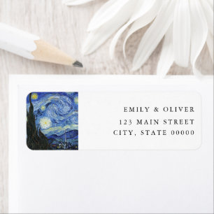 Van Gogh Starry Night Wedding Return Address