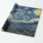 Van Gogh Starry Night Wrapping Paper<br><div class="desc">Vincent Van Gogh Starry night vintage artwork .. designer gift wrap / wrapping paper roll from Zazilicious</div>