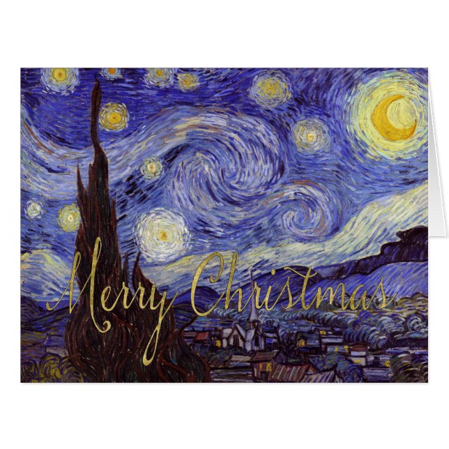 Van Gogh Starry Nuit Faux Gold Foil (Devant horizontal)