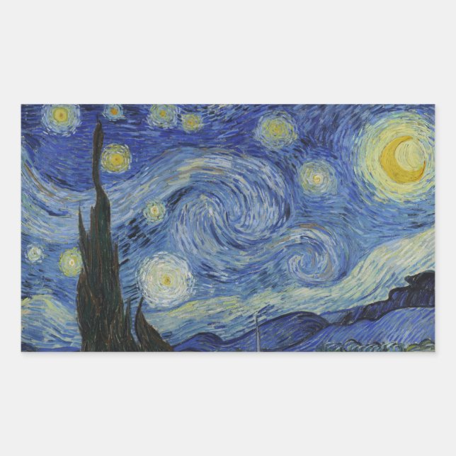 Van Gogh - Sticker rectangulaire étoilé (Devant)