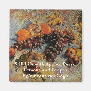 Van Gogh; Still Life Apples, Pears, Lemons, Grapes Magnet