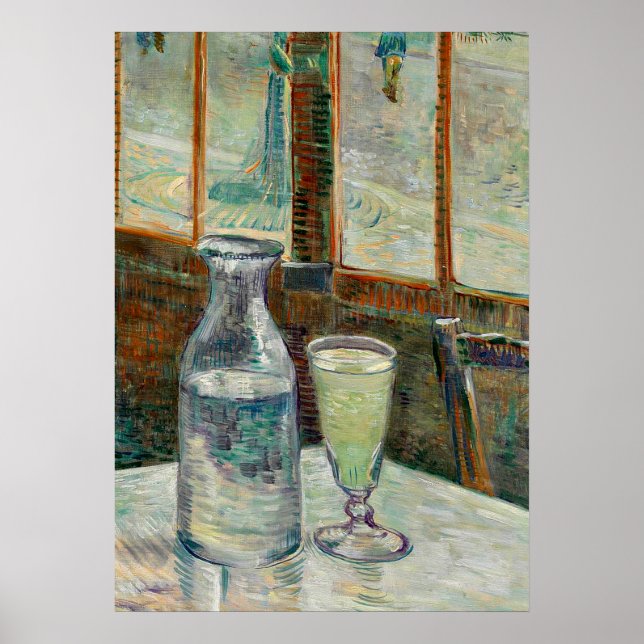 Van Gogh - Still Life Glass of Absinthe and Carafe Poster (Front)