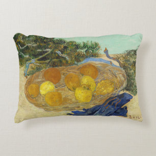Van Gogh Still Life of Oranges Lemons Blue Gloves Accent Pillow