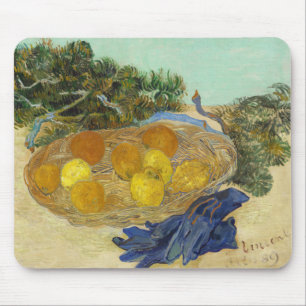 Van Gogh Still Life of Oranges Lemons Blue Gloves Mouse Pad