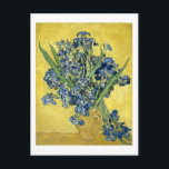 Van Gogh Still Life Vase, Irises (F678) Fine Art Postcard<br><div class="desc">Still Life: Vase with Irises Against a Yellow Background, Vincent van Gogh, St. Rémy, May 1890. Oil on canvas, 92 x 73.5 cm. Amsterdam, Van Gogh Museum. F 678, JH 1977 Vincent Willem van Gogh (30 March 1853 – 29 July 1890) was a Dutch Post-Impressionist artist. Some of his paintings...</div>