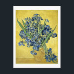 Van Gogh Still Life Vase, Irises (F678) Fine Art Postcard<br><div class="desc">Still Life: Vase with Irises Against a Yellow Background, Vincent van Gogh, St. Rémy, May 1890. Oil on canvas, 92 x 73.5 cm. Amsterdam, Van Gogh Museum. F 678, JH 1977 Vincent Willem van Gogh (30 March 1853 – 29 July 1890) was a Dutch Post-Impressionist artist. Some of his paintings...</div>