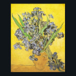 Van Gogh Still Life Vase, Irises (F678) Fine Art Poster<br><div class="desc">Still Life: Vase with Irises Against a Yellow Background, Vincent van Gogh, St. Rémy, May 1890. Oil on canvas, 92 x 73.5 cm. Amsterdam, Van Gogh Museum. F 678, JH 1977 Vincent Willem van Gogh (30 March 1853 – 29 July 1890) was a Dutch Post-Impressionist artist. Some of his paintings...</div>
