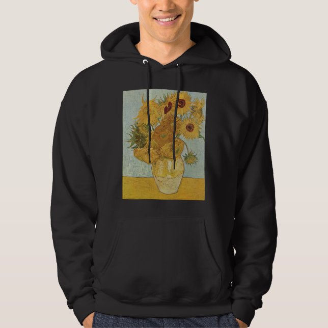 Van Gogh - Still Life: Vase with 12 Sunflowers Hoodie (Front)