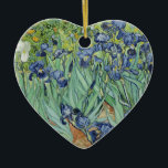 Van Gogh Still Life: Vase with Irises Ceramic Ornament<br><div class="desc">Van Gogh Still Life: Vase with Irises-- Van Gogh Still Life: Vase with Irises Still Life: Vase with Irises by Vincent van Gogh is a vintage fine art post impressionism still life floral painting featuring a bouquet of lavender bearded irises in a vase shaped like a pitcher. This Valentine's Day...</div>