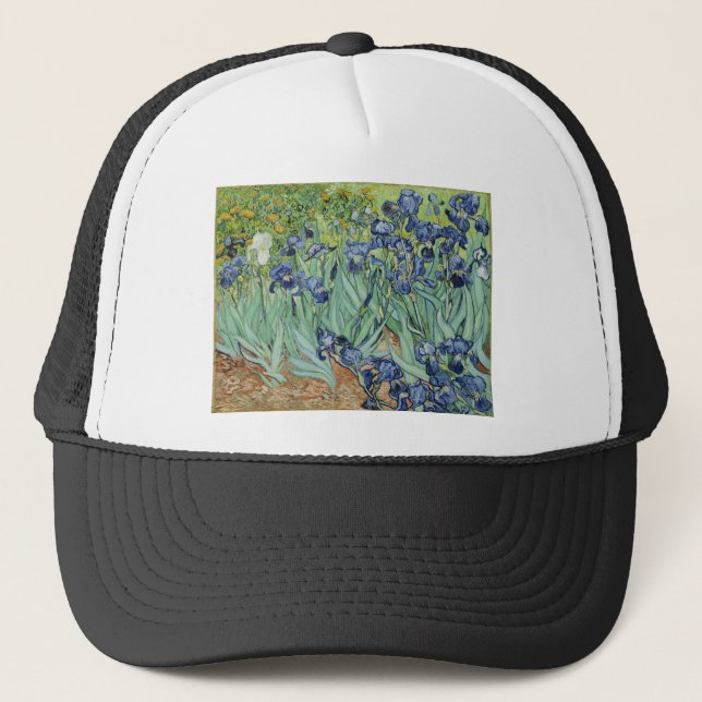 Van Gogh Still Life: Vase with Irises Trucker Hat (Front)