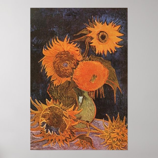 Van Gogh - Still Life with 5 Sunflowers Poster (Front)