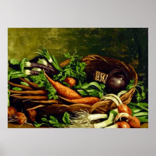 Van Gogh Still Life with Basket of Vegetables  Poster (Front)