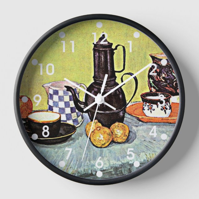 Van Gogh: Still Life with Blue Enamel Coffeepot Clock (Front)