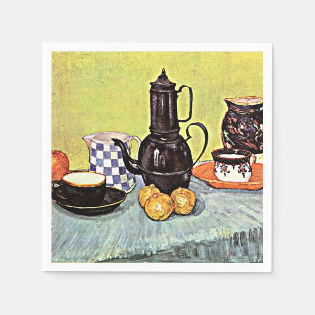 Van Gogh - Still Life with Blue Enamel Coffeepot Napkin (Front)