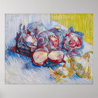 Van Gogh Still Life with Cabbages and Onions Poster