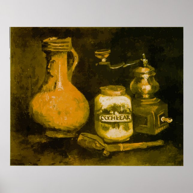 Van Gogh Still Life with Coffee Mill, Pipe and Jug Poster (Front)