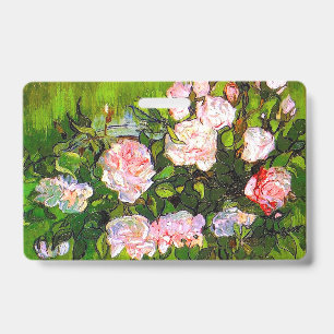 Van Gogh Still Life with Pink Roses Badge