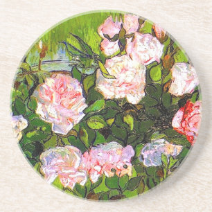 Van Gogh Still Life with Pink Roses Coaster