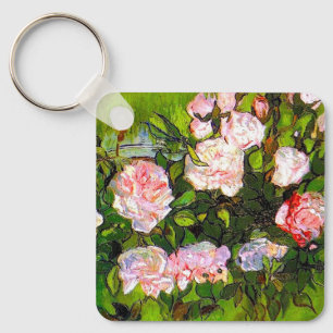 Van Gogh Still Life with Pink Roses Keychain