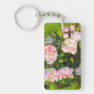 Van Gogh Still Life with Pink Roses Keychain