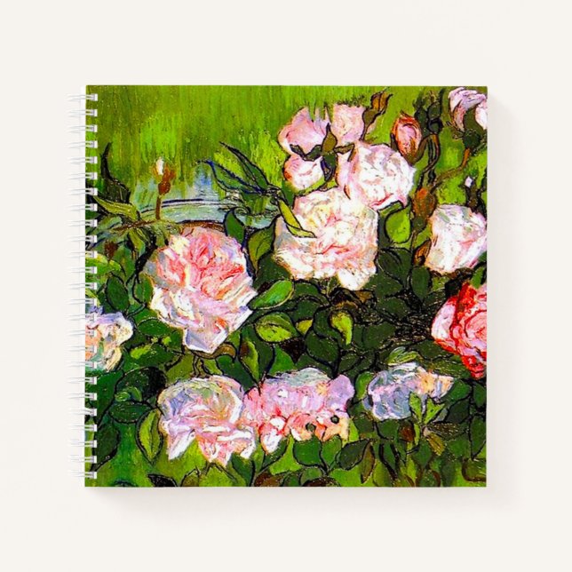 Van Gogh Still Life with Pink Roses Notebook (Front)