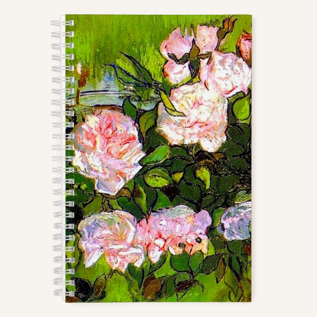 Van Gogh Still Life with Pink Roses Notebook (Front)