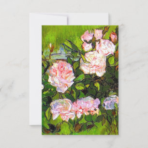Van Gogh Still Life with Pink Roses RSVP Card