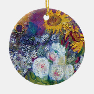 Van Gogh - Still Life With Roses And Sunflowers Ceramic Ornament