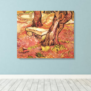 Van Gogh Stone Bench in Garden, St Paul Hospital Canvas Print
