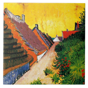 Van Gogh - Street in Saintes-Maries, vintage art Tile