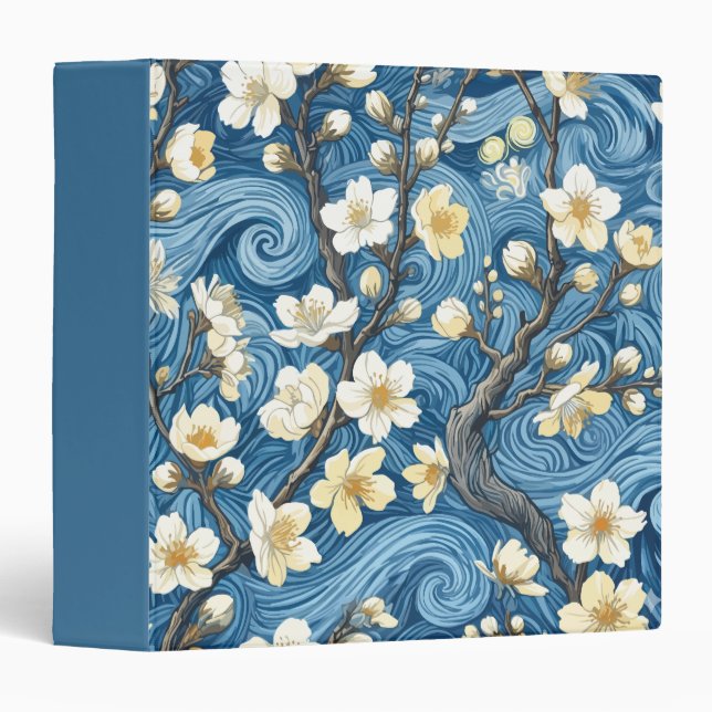 Van Gogh Style Almond Blossoms Binder (Front/Spine)