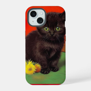 Van Gogh Style Black Cat iPhone 15 Case