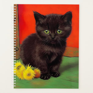 Van Gogh Style Black Cat Planner