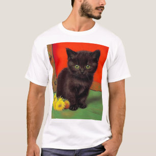 Van Gogh Style Black Cat T-Shirt