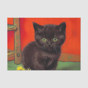 Van Gogh Style Black Cat Tissue Paper