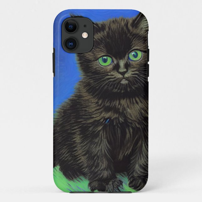 Van Gogh Style Black Kitten Case-Mate iPhone Case (Back)